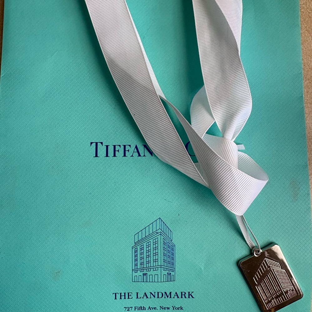 Tiffany & Co. Silver Landmark Tag with bag New